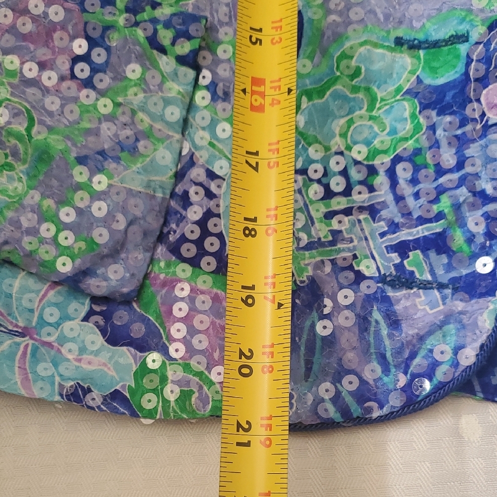 Vtg Sequin-Embellished Lavender & Aqua Women's Blazer - Picture 15 of 17